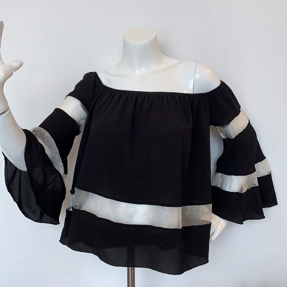 Jus D'Orange sheer Off the shoulder top